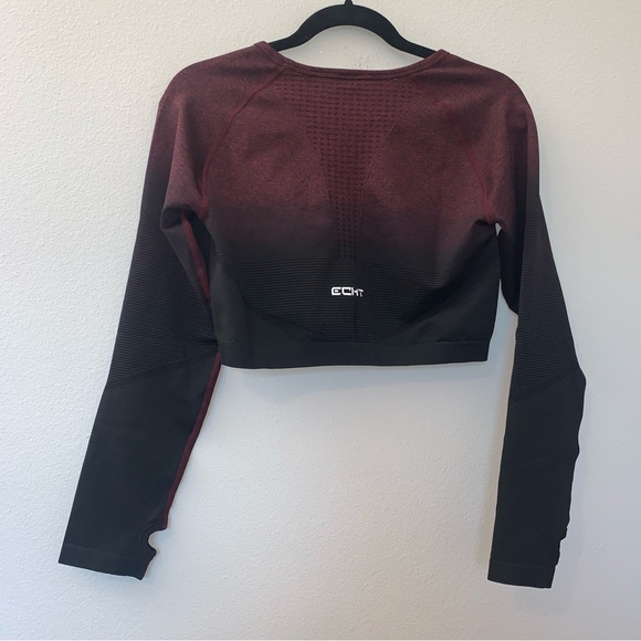 ECHT Arise Ghere Ombre Long Sleeve Athletic Crop Top - Picture 2 of 5